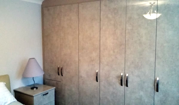 3 Double & 2 Single Wardrobes. With Beside Table.