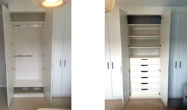 Left and centre double wardrobe 