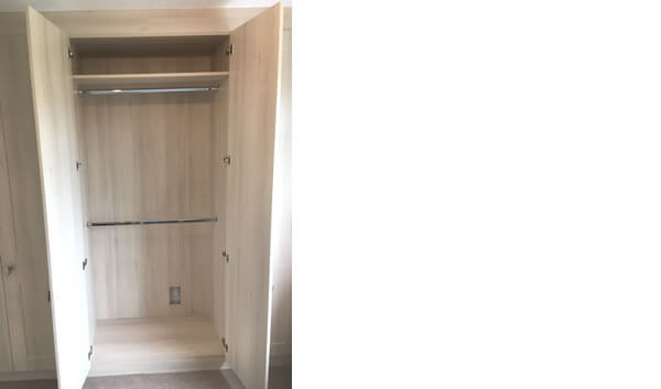 Full carcass double wardrobes with half height hanging space