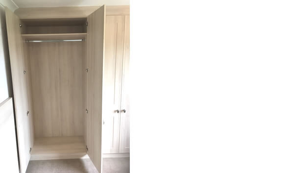 Full carcass double wardrobes with full height hanging space