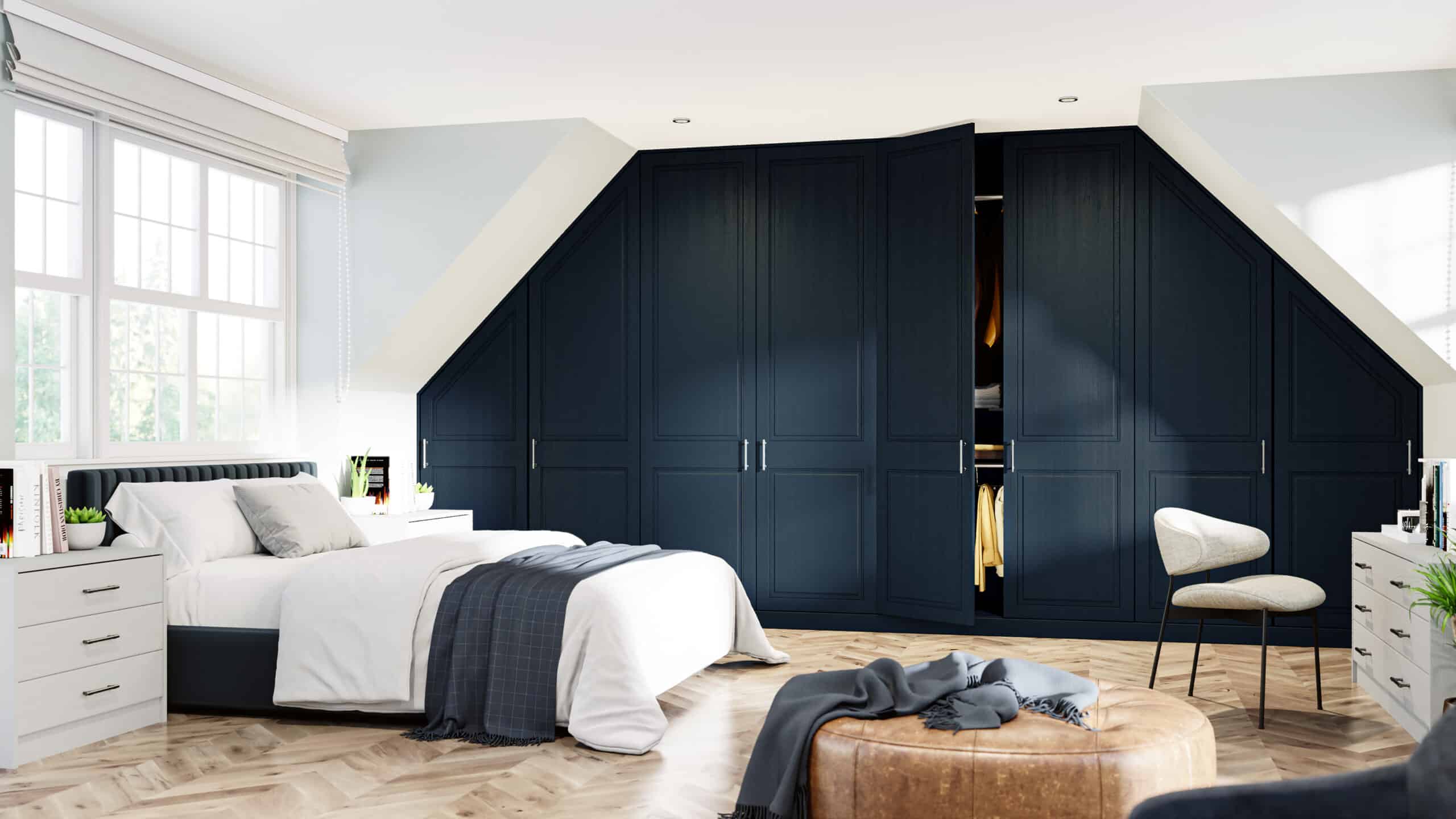 paint flow matt indigo blue and paint flow matt light grey carlton bedroom