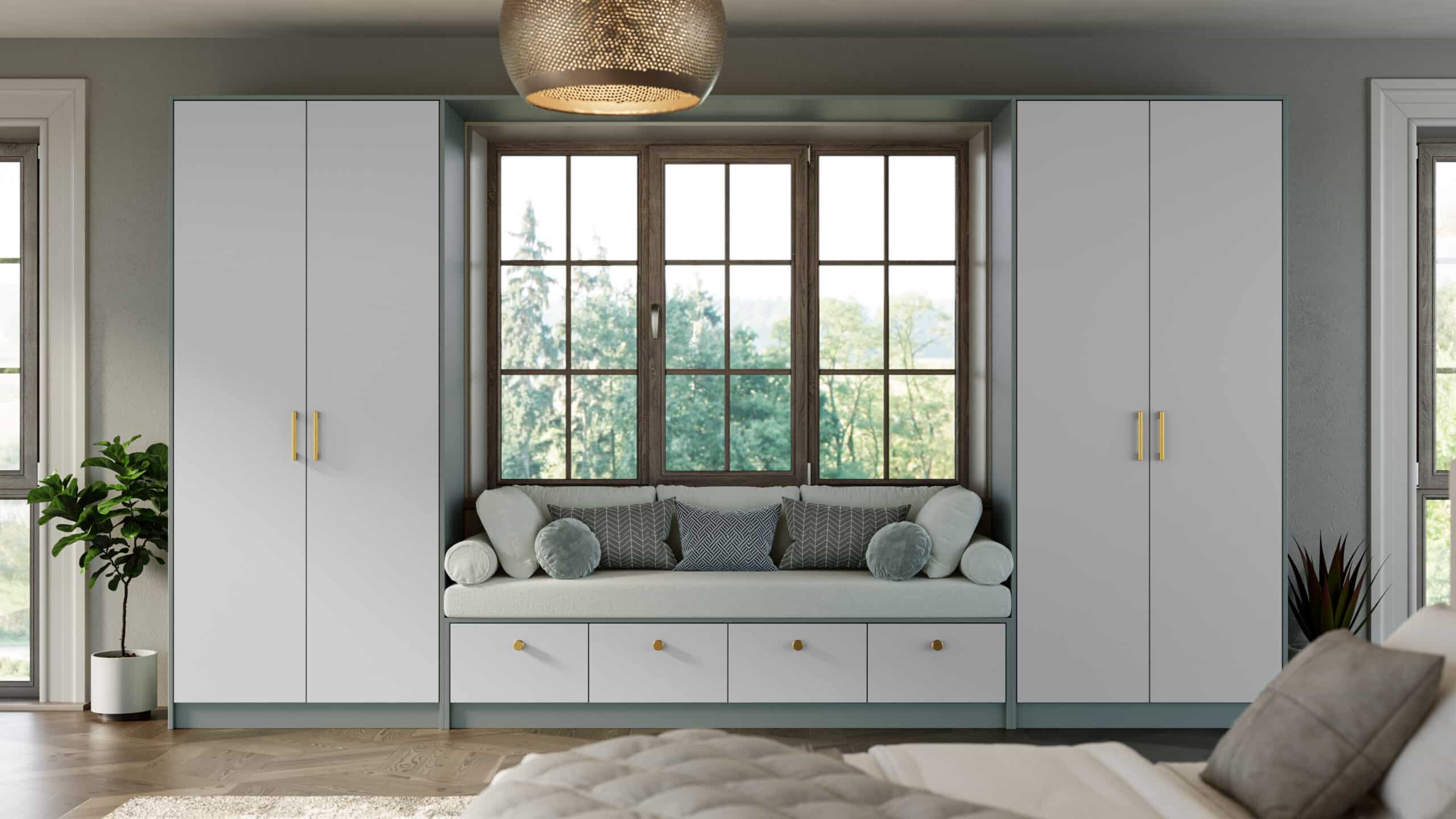 supermatt light grey bedroom