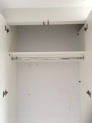 Large shelf and hanging space