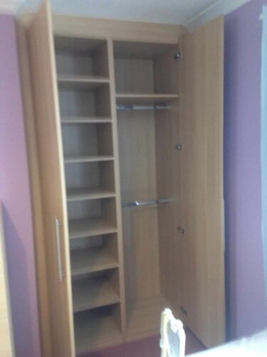 Light Ferrara Oak - Venice Style Doors. Double robe, hanging & shelf unit.