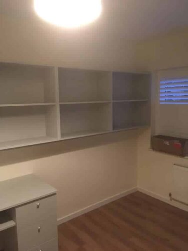 Wall Shelves with matching desk for Home Office.