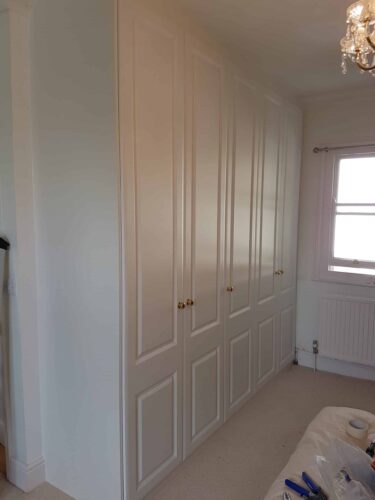 Satin White York style hinged wardrobes